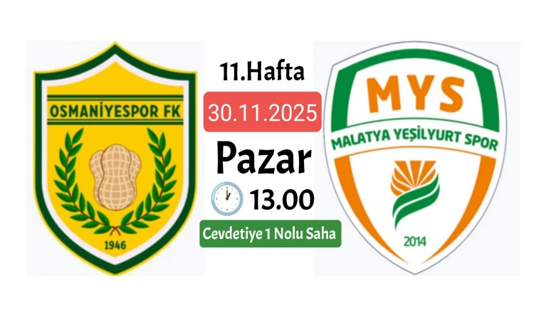 Malatya Yeşilyurtspor Osmaniye Deplasmanında