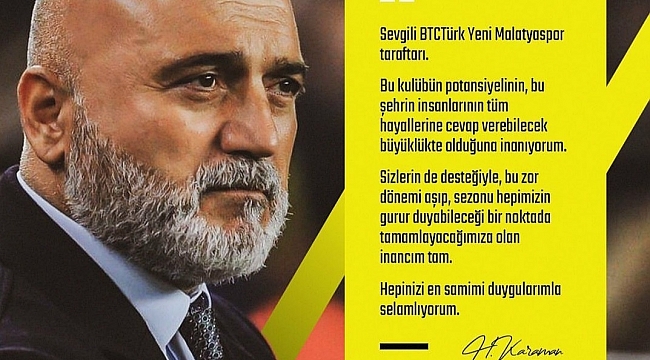 KARAMAN'DAN TARAFTARA ÇAĞRI